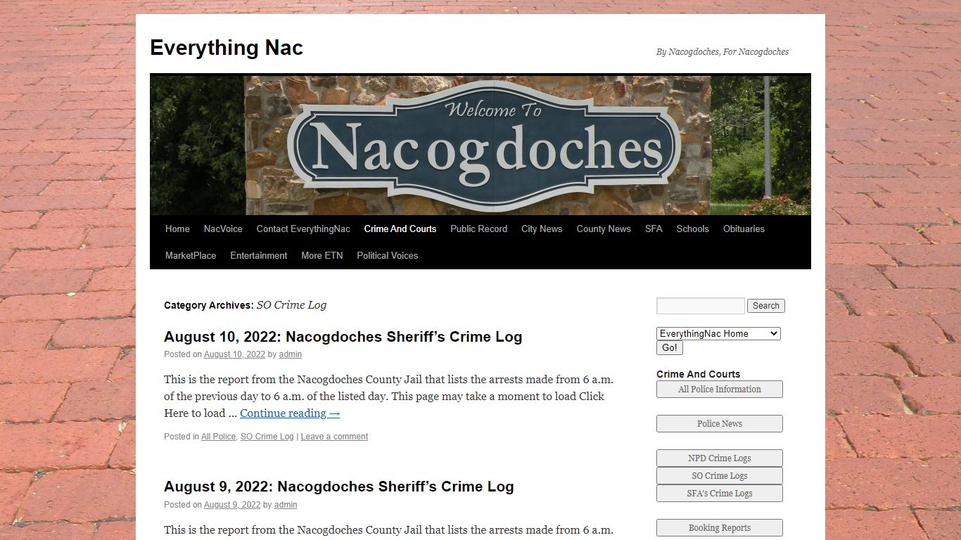 SO Crime Log | Everything Nac